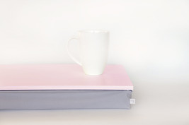 Bed tray with pillow or Laptop Lap Desk without edges - pastel pink with... - $49.00