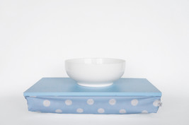 Light blue Polka dot serving tray with pillow, laptop stand- light blue ... - £38.54 GBP