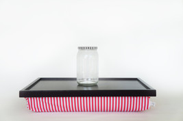 Breakfast serving pillow tray, laptop stand, riser - black with watermel... - $54.00
