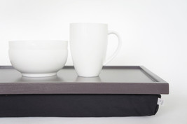 Laptop Lap Desk, laptop stand- greyish brown with Dark Grey Pillow- L or XL size - $60.00