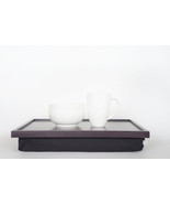 Dining serving or Laptop Lap Desk- dark plum purple with Dark Grey Pillow - £42.37 GBP