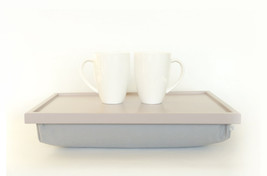 Serving Tray, Bed table- Soft Grey with Grey cotton Fabric pillow- L or XL size - $60.00