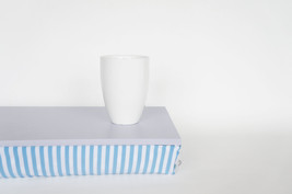 Breakfast in Bed serving Tray, laptop stand - light grey with blue and w... - £38.54 GBP