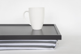 Breakfast serving or Laptop Lap Desk with Pillow Tray- Dark grey tray, G... - £47.97 GBP