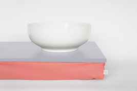 Bed tray or Laptop Lap Desk without edges - light grey with light cotton mix fab - £38.62 GBP