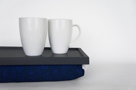 Breakfast serving pillow tray, laptop stand, riser - graphite grey with ... - $54.00