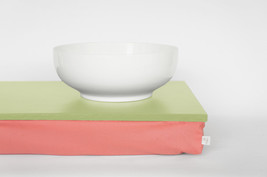 Bed tray or Laptop Lap Desk without edges - light green with light cotton mix fa - £39.29 GBP