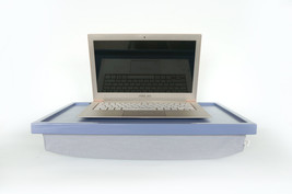 Wood Sofa tray, Breakfast serving or Laptop Lap Desk- light slate blue with blue - £43.84 GBP