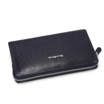 BISON DENIM Leather Wallet Men Business Navy Clutch Wallets long wallet Organize - £128.97 GBP