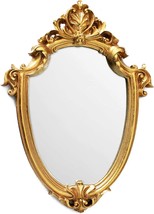 Betyhom Vintage Gold Resin Frame Decorative Wall Mirror Small 12.5X9 In - £26.73 GBP