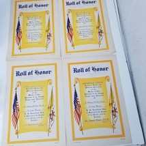 Catholic Daily Mass Remembrance Cards WW2 Roll of Honor Vintage Set of 4  - £12.11 GBP