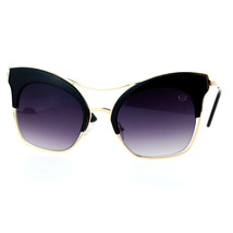 Womens Designer Fashion Sunglasses Oversized Square Butterfly Flat Frame - £13.79 GBP+
