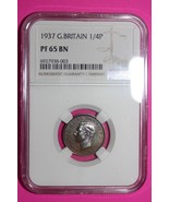 1937 PF 65 Great Britain Proof 1/4 Penny NGC Authentic Certified Authent... - $1,710.42 MXN