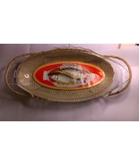Beautiful,Vintage Glasbake Ovenware Fish Serving Platter/Imported Wicker... - £55.43 GBP