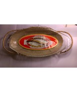 Beautiful,Vintage Glasbake Ovenware Fish Serving Platter/Imported Wicker... - $95.86 CAD
