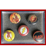 The Flash Comic Book &amp; TV Series Set of 5 (Five) 1.0 inch Round CERAMIC ... - $11.74