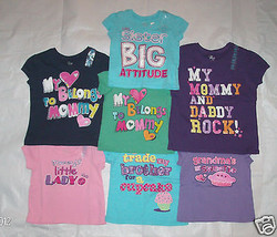 Toddler Girls Childrens Place Mommy Daddy Brother Grandma TShirts Many Sizes NWT - £6.04 GBP