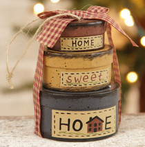 Mini Hanging Nesting Boxes 8B2992bm- Home Sweet Home w/ ribbon and jute hanger  - £3.95 GBP