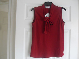 Kasper New Fire Red Tie-Front Sleeveless Blouse   S    $59 - $17.98