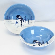 Canterbury Potteries Snow Valley Serving Bowls Christmas 9 3/4&quot; Lot of 2... - £30.26 GBP