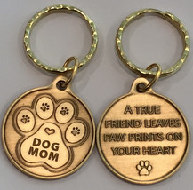 Dog Mom Paw Print Heart - A True Friend Dog Pet Key Chain Tag Keychain B... - £5.46 GBP