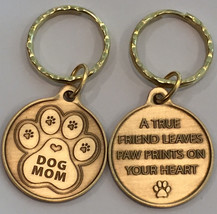 Dog Mom Paw Print Heart - A True Friend Dog Pet Key Chain Tag Keychain B... - $6.99