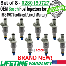 New Genuine Bosch 8 Pack Fuel Injectors For 1987, 1988, 1989 Ford F-350 5.8L V8 - £352.52 GBP