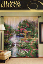 Window Curtains 2 Panel Set Thomas Kinkade Art Collection Garden of Pray... - $68.10