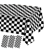 3 Pack Black and White Checkered Tablecloths Race Car Theme Tablecloths ... - $14.52