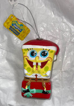 Hallmark Nickelodeon Spongebob In Santa Hat Decoupage Christmas Ornament New 4” - £13.58 GBP