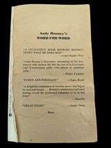 Word for Word by Andrew A Rooney Paperback Book Bestseller Newspaper Column - $5.00