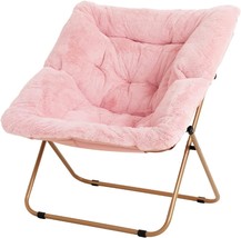 Givjoy Saucer Chair: Soft Faux Fur Oversized Folding Accent Chair; Soft, Dorm. - £81.87 GBP
