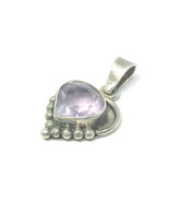 HEART Pendant with 2 carat Amethyst Gemstone in STERLING Silver - £47.54 GBP