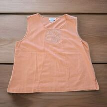 Great Cavalier coral colored embroidered Silk Tank Women's Size Large M1 - $29.69