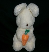 10&quot; Vintage 1983 Gund White Bunny Rabbit Carrot Easter Stuffed Animal Plush Toy - £22.31 GBP