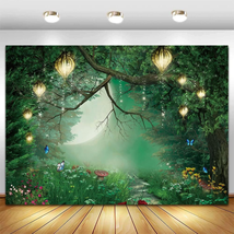 Spring Enchanted Fairytale Forest Backdrop 7X5Ft for Photography Mushroom Wonder - £17.85 GBP