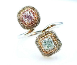 1.55ct Light Green Purple, Argyle 6pp Intense Pink Diamond Engagement Ring GIA - £8,620.86 GBP