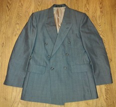 Towncraft Gray Sport Coat Suit Jacket Double Breasted Wool Blend Size 40R - £27.24 GBP