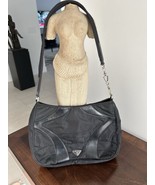 PRADA BLACK Leather &amp; Nylon Shoulder Bag  - $216.64 CAD