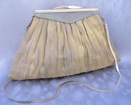 Helena Gold Silver Purse Handmade Evening Bag Wire Mesh Clutch Shoulder ... - £239.80 GBP