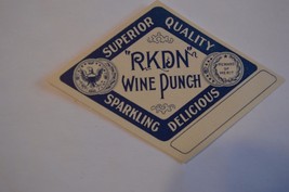 R K D N Wine Punch Label - $19.99