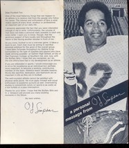 O J Simpson Brochure  reply to a fans letter  Action shot - £6.31 GBP