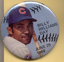 Billy Williams Day june 29 1969  2 1/4&quot; Picture pin - £6.28 GBP