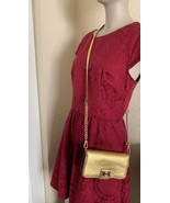 JUICY COUTURE  Crossbody Gold Leather Wallet W Removable Strap - $54.62 CAD