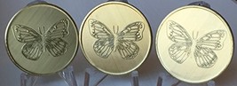 Bulk Lot of 3 Butterfly with Serenity Prayer Recovery AA Bronze Medallion Chi... - £4.37 GBP