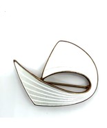 Vintage Sterling Vermeil Signed Aksel Holmsen Norway White Enamel Bow Br... - $1,218.04 MXN