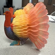 2 Vintage Thanksgiving Turkey Table Decor Tissue Honeycomb Amscam - £5.61 GBP