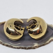 Vintage VENDOME Statement Earrings - Gold Tone Screw Back Swirl Earrings - $19.95