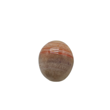 Red Banded Calcite Pork Stone Sphere Ring Size 6 Silver Tone Vintage - £24.08 GBP