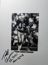 Oakland/Los Angeles Raider&#39;s Todd Christiansen #46 Signed B&amp;W Photo - £15.60 GBP
